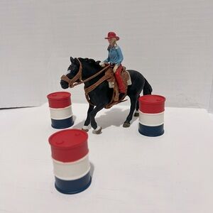 SOLD! SOLD! SOLD! SOLD! Schleich Farm World Cowgirl Barrel Racing Fun Toy Set